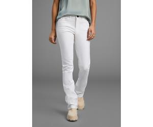 Bootcut-Jeans ARIZONA "Baby-Boot", Damen, Gr. 40, N-Gr, weiß, Denim/Jeans, Obermaterial: 98% Baumwolle, 2% Elasthan, Basic, eng lang, Jeans, Bootcut-Stil, figurbetonte Passform, mit Used-Effekten, Top