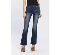 Bootcut-Jeans ARIZONA "Baby Bootcut", Damen, Gr. 44, N-Gr, blau (dunkelblau us), Denim/Jeans, Obermaterial: 69% Baumwolle, 29% Polyester, 2% Elasthan, Basic, bootcut fit, Jeans, leicht ausgestelltes B