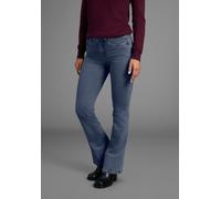 Bootcut-Jeans ARIZONA "Comfort-Fit", Damen, Gr. 100, K + L Gr, blau (blau stone), Denim/Jeans, Obermaterial: 98% Baumwolle, 2% Elasthan, Basic, bequem lang, Jeans, ausgestellte Beinform, mit Eingrifft