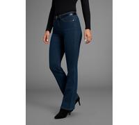 Bootcut-Jeans ARIZONA "Comfort-Fit", Damen, Gr. 25, K + L Gr, blau (dunkelblau), Denim/Jeans, Obermaterial: 98% Baumwolle, 2% Elasthan, Basic, bequem lang, Jeans, ausgestellte Beinform, mit Eingriffta
