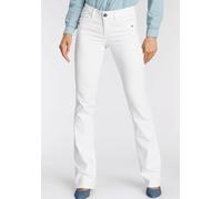 Bootcut-Jeans ARIZONA "mit Keileinsätzen", Damen, Gr. 44, N-Gr, weiß, Denim/Jeans, Obermaterial: 98% Baumwolle, 2% Elasthan, Basic, eng lang, Jeans, ausgestellte Beinform, niedrige Leibhöhe, elastisch