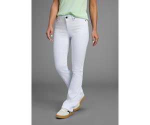 Bootcut-Jeans ARIZONA "Shaping", Damen, Gr. 20, K + L Gr, weiß, Jeans, Obermaterial: 98% Baumwolle, 2% Elasthan, Basic, bootcut fit lang, Jeans, elastische Passform, Bootcut-Beinform, Used-Waschung, h