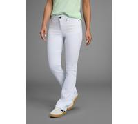 Bootcut-Jeans ARIZONA "Shaping", Damen, Gr. 44, N-Gr, weiß, Jeans, Obermaterial: 98% Baumwolle, 2% Elasthan, Basic, bootcut fit lang, Jeans, elastische Passform, Bootcut-Beinform, Used-Waschung, hohe