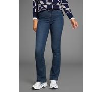 Bootcut-Jeans ARIZONA "Ultra Soft", Damen, Gr. 38, N-Gr, blau (dk blau used), Denim/Jeans, Obermaterial: 61% Baumwolle, 25% Polyester, 11% Viskose, 3% Elasthan, Basic, bootcut fit lang, Jeans, elastis
