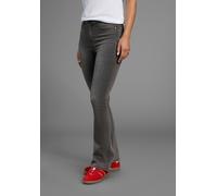 Bootcut-Jeans ARIZONA "Ultra Stretch", Damen, Gr. 19, K + L Gr, grau (grau used), Denim/Jeans, Obermaterial: 63% Baumwolle, 32% Polyester, 5% Elasthan, eng lang, Jeans, ausgestellte Beinform, Used-Was