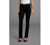 Bootcut-Jeans ARIZONA "Ultra-Stretch", Damen, Gr. 42, N-Gr, schwarz (schwarz schwarz), Denim/Jeans, Obermaterial: 74% Baumwolle, 24% Polyester, 2% Elasthan, Basic, extraeng lang, Jeans, normale Passfo