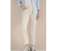 Comfort-fit-Jeans CECIL, Damen, Gr. 32, Länge 30, pearl beige, Jeans, 78% Baumwolle, 21% Polyester, 1% Elasthan, unifarben, lang, Jeans, High Waist (55264937-32) pearl beige