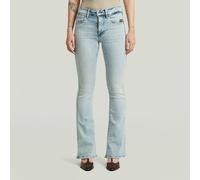 Bootcut-Jeans G-STAR "3301 Flare Wmn", Damen, Gr. 26, Länge 32, sun faded blau celestite, Denim/Jeans, Obermaterial: 89% Baumwolle, 9% Polyester, 2% Elasthan, bootcut fit normal, Jeans, aus Stretch-De