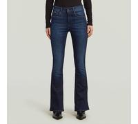 Bootcut-Jeans G-STAR "3301 Flare Wmn", Damen, Gr. 32, Länge 32, worn in new moon, Denim/Jeans, Obermaterial: 92% Baumwolle, 6% Elastomultiester, 2% sonstige Fasern, bootcut fit normal, Jeans, aus Stre