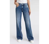 Bootcut-Jeans HERRLICHER "Edna Denim Comfort", Damen, Gr. 32, Länge 32, blau (snake blau), Denim/Jeans, Obermaterial: 98% Baumwolle, 2% Elasthan, ausgestellt, Jeans (83583461-32) snake blau