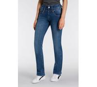 Bootcut-Jeans HERRLICHER "Pearl Boot Denim Cashmere Touch", Damen, Gr. 34, Länge 34, blau (blau dragon), Denim/Jeans, Obermaterial: 94% Baumwolle, 5% Elastomultiester, 1% Elasthan, Jeans Bootcut-Jeans