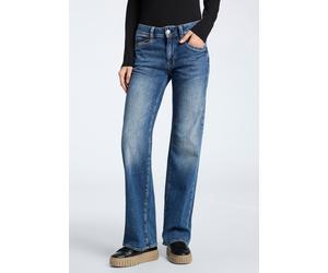 Bootcut-Jeans HERRLICHER "Prime New Denim Light", Damen, Gr. 28, Länge 32, dolphin, Denim/Jeans, Obermaterial: 98% Baumwolle, 2% Elasthan, weit knöchellang, Jeans, mit Stretch (21643635-28) dolphin