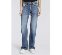 Bootcut-Jeans HERRLICHER "Prime New Denim Light", Damen, Gr. 28, Länge 32, ocean fade, Denim/Jeans, Obermaterial: 98% Baumwolle, 2% Elasthan, weit knöchellang, Jeans, mit Stretch (40507864-28) ocean f