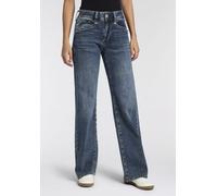 Bootcut-Jeans HERRLICHER "Prime New Denim Light", Damen, Gr. 29, Länge 32, oceanside, Denim/Jeans, Obermaterial: 98% Baumwolle, 2% Elasthan, weit knöchellang, Jeans, mit Stretch (70336735-29) oceansid