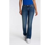 Bootcut-Jeans HUGO BLUE "Gamera", Damen, Gr. 30, Länge 32, blau (medium blau 425), Denim/Jeans, Obermaterial: 99% Baumwolle, 1% Elasthan, Destroyed-Effekte, unifarben, Jeans, Low Rise (99848014-30) me