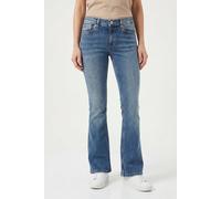 Bootcut-Jeans HUGO "Getti", Damen, Gr. 28, Länge 30, blau (medium blau 429), Denim/Jeans, Obermaterial: 98% Baumwolle, 2% Elasthan, unifarben, schmal, Jeans, Ausgestelltes Bein, elastisches Denim (833
