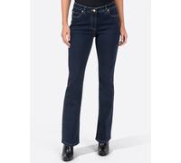 Bootcut-Jeans INSPIRATIONEN, Damen, Gr. 54, Normalgrößen, blau (dunkelblau), 81% Baumwolle, 17% Polyester, 2% Elasthan, unifarben, lang, Jeans (39507104-54) dunkelblau