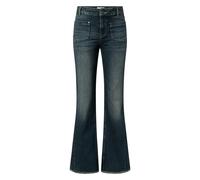 Bootcut-Jeans JOOP "Eilena", Damen, Gr. 31, N-Gr, blau (navy), Denim/Jeans, Obermaterial: 99% Baumwolle, 1% Elasthan, unifarben, lang, Jeans, mit Fransen am Saum (16192715-31) navy