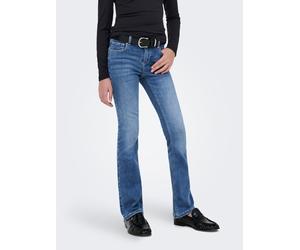 Bootcut-Jeans KIDS ONLY "KOGBLUSH FLARED DNM REA1319 NOOS", Mädchen, Gr. 128, N-Gr, blau (medium blau denim), Denim/Jeans, Obermaterial: 92% Baumwolle, 6% Elastomultiester, 2% Elasthan, unifarben, boo