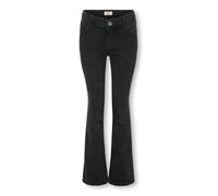 Bootcut-Jeans KIDS ONLY "KOGBLUSH MID FLARED DNM DIA1099", Damen, Gr. 116, N-Gr, schwarz (washed schwarz), Denim/Jeans, Obermaterial: 92% Baumwolle, 6% Elastomultiester, 2% Elasthan, unifarben, regula