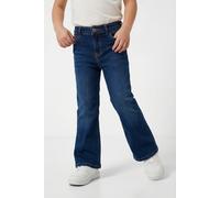 Bootcut-Jeans KIDS ONLY "KOGMADISON BLUSH WIDE DNM DIA092 NOOS", Mädchen, Gr. 134, N-Gr, dunkelblau denim, Denim/Jeans, Obermaterial: 92% Baumwolle, 6% Polyester, 2% Elasthan, unifarben, bootcut fit,
