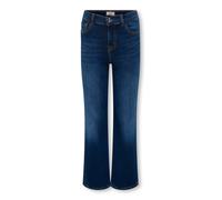 Bootcut-Jeans KIDS ONLY "KOGMADISON BLUSH WIDE DNM DIA092 NOOS", Mädchen, Gr. 140, N-Gr, blau (dunkelblau denim), Denim/Jeans, Obermaterial: 92% Baumwolle, 6% Polyester, 2% Elasthan, unifarben, bootcu