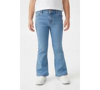 Bootcut-Jeans KIDS ONLY "KOGRAIN REG FLARED DNM PIM573 NOOS", Mädchen, Gr. 128, N-Gr, blau (light blau denim), Denim/Jeans, Obermaterial: 53% Viskose, 29% Baumwolle, 17% Polyester, 1% Elasthan, unifar