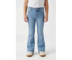 Bootcut-Jeans KIDS ONLY "KOGROYAL LIFE REG FLARED PIM020", Mädchen, Gr. 128, N-Gr, blau (light blau denim), Denim/Jeans, Obermaterial: 69% Baumwolle, 29% Polyester, 2% Elasthan, unifarben, skinny fit