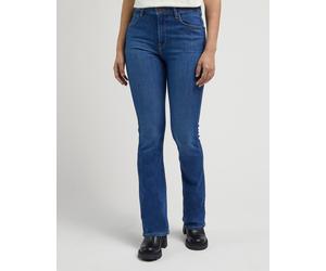 Bootcut-Jeans LEE "BREESE BOOT", Damen, Gr. 29, Länge 33, azure wave, Denim/Jeans, Obermaterial: 79% Baumwolle, 15% Lyocell, 4% Elastomultiester, 2% Elasthan, skinny fit lang, Jeans (76369652-29) azur