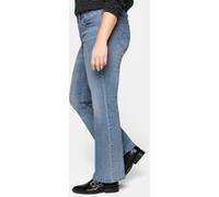 Bootcut-Jeans SHEEGO, Damen, Gr. 80, Langgrößen, blau (light blau, denim), 75% Baumwolle, 24% Polyester, 1% Elasthan, unifarben, lang, Jeans (68893605-80) light blau, denim