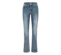 Bootcut-Jeans MAC "BOOT", Damen, Gr. 34, Länge 32, blau (dusty blau authentic wash), Denim/Jeans, Obermaterial: 91% Baumwolle, 7% Elastomultiester, 2% Elasthan, unifarben, bootcut fit knöchellang, Jea