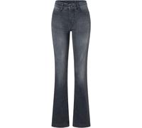 Bootcut-Jeans MAC "BOOT", Damen, Gr. 46, Länge 32, grau (sporty schwarzgrau), Denim/Jeans, Obermaterial: 89% Baumwolle, 8% Polyester, 3% Elasthan, unifarben, bootcut fit knöchellang, Jeans, im Five-Po