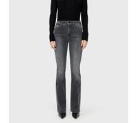 Bootcut-Jeans MAC "Dream-Boot", Damen, Gr. 38, Länge 30, soft grau, Denim/Jeans, Obermaterial: 91% Baumwolle, 5% Polyester, 4% Elasthan, figurbetont lang, Jeans, Gerade geschnitten mit leicht ausgeste