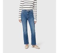 Bootcut-Jeans MAC "LAURA", Damen, Gr. 38, Länge 30, mid blau use washed, Denim/Jeans, Obermaterial: 91% Baumwolle, 7% Elastomultiester, 2% Elasthan, flare fit lang, Jeans, Figurformende Denim-Qualität