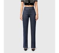 Bootcut-Jeans MAC "LAURA", Damen, Gr. 46, Länge 30, blau (fashion rinsed), Denim/Jeans, Obermaterial: 91% Baumwolle, 7% Elastomultiester, 2% Elasthan, lang, Jeans (12939623-46) fashion rinsed