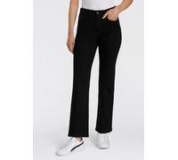 Bootcut-Jeans MAC "LAURA", Damen, Gr. 48, Länge 30, schwarz (schwarz, schwarz), Denim/Jeans, Obermaterial: 89% Baumwolle, 8% Polyester, 3% Elasthan, lang, Jeans, Figurformende Denim-Qualität (16378560