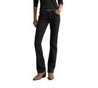 Bootcut-Jeans MARC O'POLO DENIM "aus superstretchigem Organic Cotton-Mix", Damen, Gr. 34, Länge 32, schwarz, Obermaterial: 90% Baumwolle, 8% Elastomultiester, 2% Elasthan, unifarben, bootcut fit norma