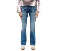 Bootcut-Jeans MUSTANG "Damen Style Shelby Slim Boot", Damen, Gr. 31, Länge 32, 702 mittelblau, Denim/Jeans, 92% Baumwolle, 6% Elastomultiester, 2% Elasthan, unifarben, bootcut fit, Jeans Bootcut-Jeans