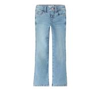 Bootcut-Jeans NAME IT "NKFPOLLY SKINNY BOOT JEANS 1142-AU NOOS", Mädchen, Gr. 110, N-Gr, light blau bleached denim, Denim/Jeans, Obermaterial: 99% Baumwolle, 1% Elasthan, unifarben, skinny fit knöchel