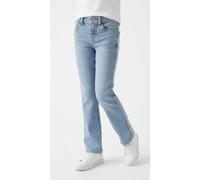 Bootcut-Jeans NAME IT "NKFPOLLY SKINNY BOOT JEANS 1142-AU NOOS", Mädchen, Gr. 92, N-Gr, light blau bleached denim, Denim/Jeans, Obermaterial: 99% Baumwolle, 1% Elasthan, unifarben, skinny fit knöchell