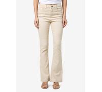 Bootcut-Jeans NOISY MAY "NMSALLIE HW FLARE JEANS OATMEAL NOOS", Damen, Gr. 26, Länge 32, beige (oatmeal), Denim/Jeans, Obermaterial: 79% Baumwolle, 20% Polyester, 1% Elasthan, unifarben, slim fit, Jea