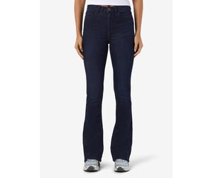 Bootcut-Jeans NOISY MAY "NMSALLIE HW FLARE JEANS VI241DB NOOS", Damen, Gr. 26, Länge 32, blau (dunkelblau denim), Denim/Jeans, Obermaterial: 75% Baumwolle, 18% Polyester, 5% Viskose, 2% Elasthan, unif