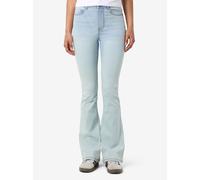 Bootcut-Jeans NOISY MAY "NMSALLIE HW SKINNY FLAR VI515LB FWD NOOS", Damen, Gr. 32, Länge 30, blau (light blau denim), Denim/Jeans, Obermaterial: 75% Baumwolle, 18% Polyester, 5% Viskose, 2% Elasthan,