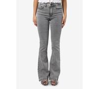 Bootcut-Jeans NOISY MAY "NMSALLIE HW SKINNY JEAN VI545LG FWD NOOS", Damen, Gr. 26, Länge 30, blau (light grau denim), Denim/Jeans, Obermaterial: 75% Baumwolle, 18% Polyester, 5% Viskose, 2% Elasthan,
