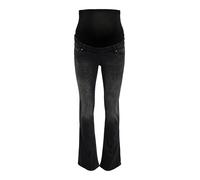 Bootcut-Jeans ONLY MATERNITY "OLMBLUSH MID WAIST FLARED DNM BOX NOOS", Damen, Gr. XL (42), Länge 32, schwarz (washed schwarz), Denim/Jeans, Obermaterial: 92% Baumwolle, 6% Elastomultiester, 2% Elastha