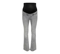 Bootcut-Jeans ONLY MATERNITY "OLMBLUSH MID WAIST FLARED DNM BOX NOOS", Damen, Gr. XXL (44), Länge 32, blau (medium grau denim), Denim/Jeans, Obermaterial: 92% Baumwolle, 6% Elastomultiester, 2% Elasth