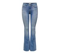 Bootcut-Jeans ONLY "ONLBLUSH - Bootcut-Jeans mit niedriger Leibhöhe und Stretch", Damen, Gr. L (40), Länge 32, blau (light blau denim), Denim/Jeans, Obermaterial: 92% Baumwolle, 6% Elastomultiester, 2
