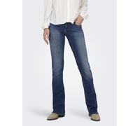 Bootcut-Jeans ONLY "ONLBLUSH - Bootcut-Jeans mit niedriger Leibhöhe und Stretch", Damen, Gr. M (38), Länge 30, blau (medium blau denim), Denim/Jeans, Obermaterial: 92% Baumwolle, 6% Elastomultiester,
