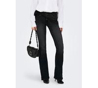 Bootcut-Jeans ONLY "ONLBLUSH - Bootcut-Jeans mit niedriger Leibhöhe und Stretch", Damen, Gr. S (36), Länge 30, schwarz (washed schwarz), Denim/Jeans, Obermaterial: 92% Baumwolle, 6% Elastomultiester,