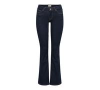 Bootcut-Jeans ONLY "ONLBLUSH - Bootcut-Jeans mit niedriger Leibhöhe und Stretch", Damen, Gr. XL (42), Länge 32, dunkelblau denim detail:rinsewash, Denim/Jeans, Obermaterial: 92% Baumwolle, 6% Elastomu